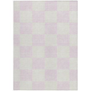 HomeRoots 9' X 12' Pink and Ivory Geometric Area Rug – Stylish, Washable, Durable for Indoor & Outdoor Use 660743