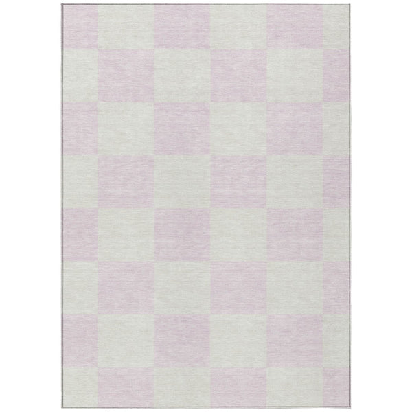 HomeRoots 10' Pink and Ivory Geometric Washable Area Rug - Durable, Stylish for Indoor & Outdoor Spaces! 660744
