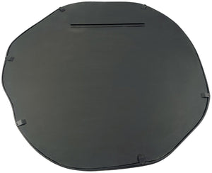 Meridian Furniture Armada Round Aluminum Wall Mirror Art Deco Frame for Entryway Living Room or Bedroom Black 30 inches 66075Black-M30