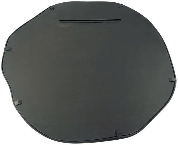 Meridian Furniture Armada Round Aluminum Wall Mirror Art Deco Frame for Entryway Living Room or Bedroom Black 36 inches 66075Black-M36