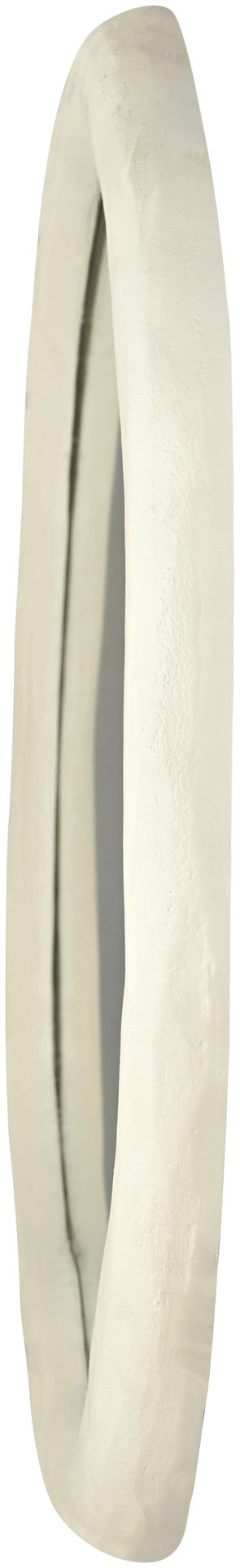 Meridian Furniture Armada Round Aluminum Wall Mirror Art Deco Frame for Entryway Living Room or Bedroom Cream 24 inches 66075Cream-M24