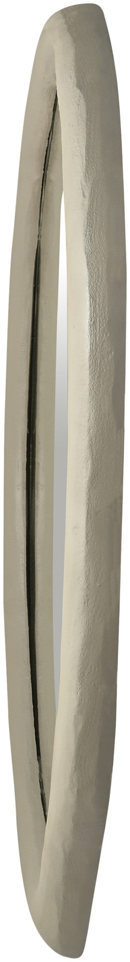 Meridian Furniture Armada Round Aluminum Wall Mirror Art Deco Frame for Entryway Living Room or Bedroom Taupe 36 inches 66075Taupe-M36