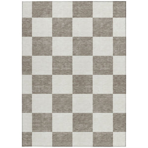 HomeRoots 10' X 14' Taupe and Ivory Geometric Area Rug - Washable, Durable for Indoor/Outdoor Elegance 660762