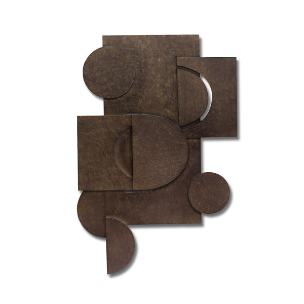 Meridian Furniture Nuvori Geometric 3d Sculptural Mdf Wall Art Relief Decor for Modern Living Interiors Brown 66076Brown