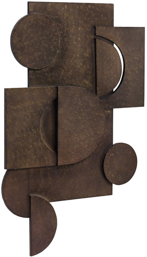 Meridian Furniture Nuvori Geometric 3d Sculptural Mdf Wall Art Relief Decor for Modern Living Interiors Brown 66076Brown