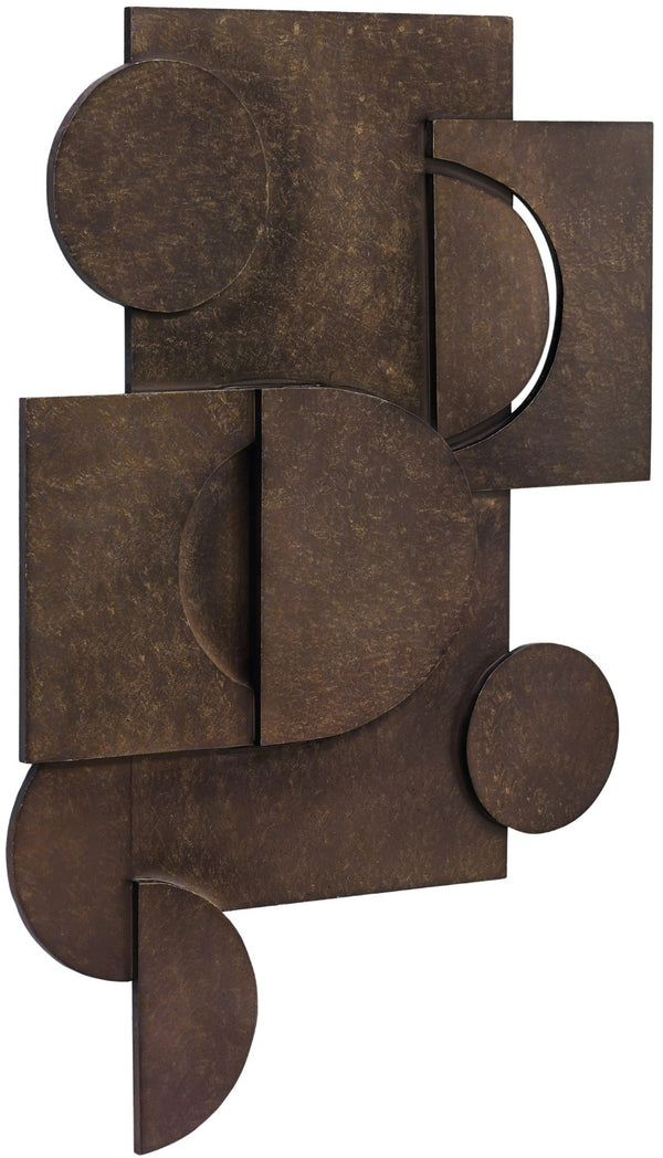 Meridian Furniture Nuvori Geometric 3d Sculptural Mdf Wall Art Relief Decor for Modern Living Interiors Brown 66076Brown