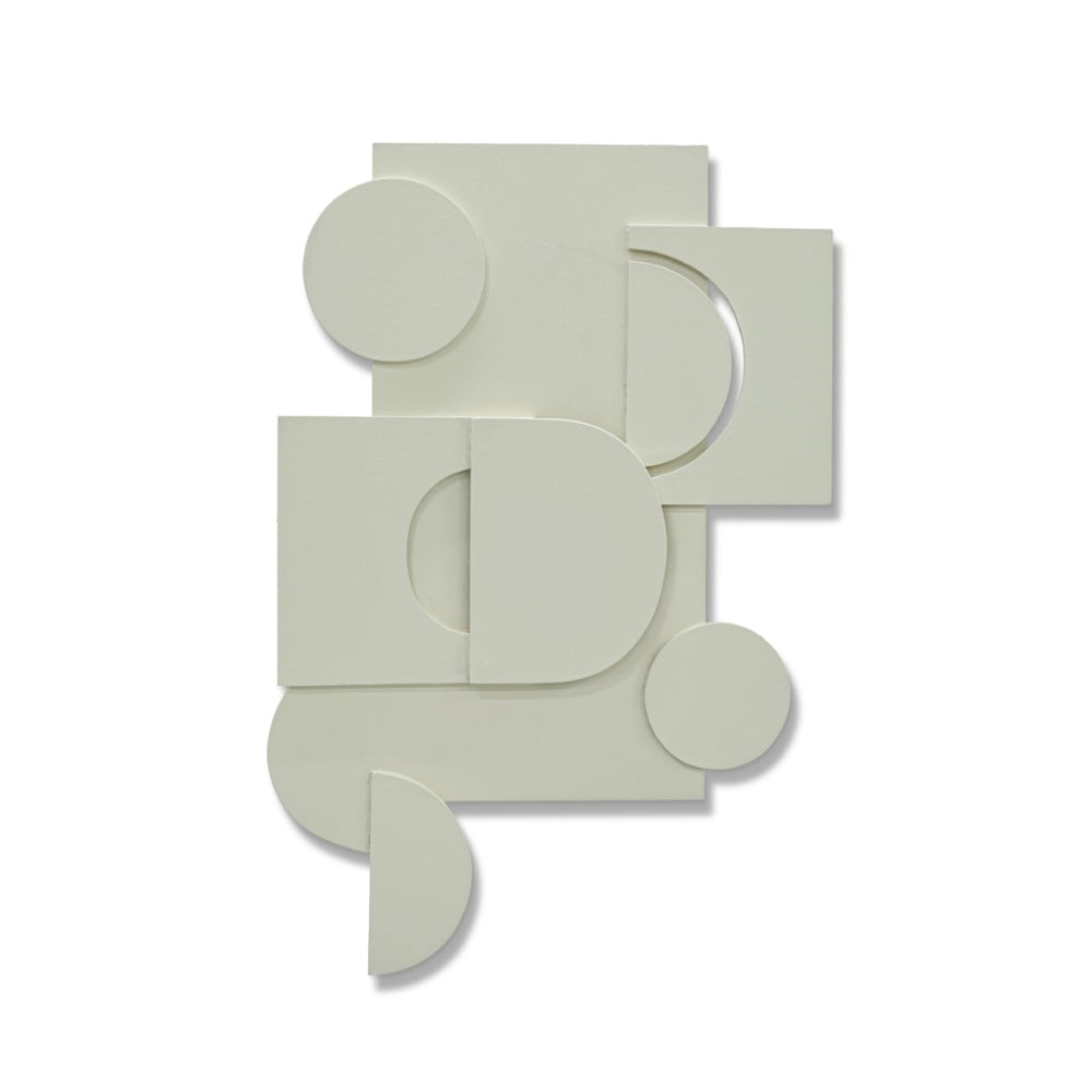 Meridian Furniture Nuvori Geometric 3d Sculptural Mdf Wall Art Relief Decor for Modern Living Interiors Cream 66076Cream
