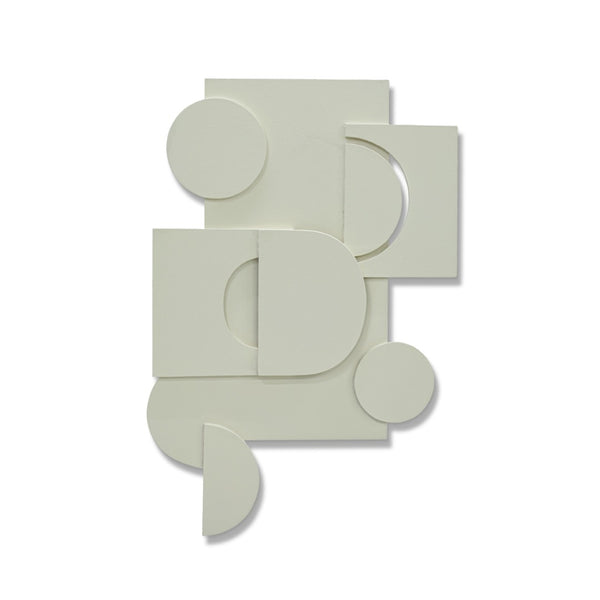 Meridian Furniture Nuvori Geometric 3d Sculptural Mdf Wall Art Relief Decor for Modern Living Interiors Cream 66076Cream