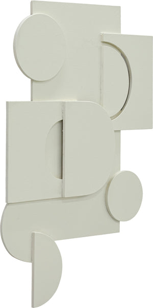 Meridian Furniture Nuvori Geometric 3d Sculptural Mdf Wall Art Relief Decor for Modern Living Interiors Cream 66076Cream