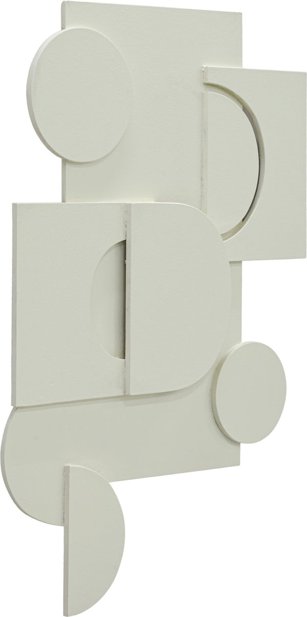 Meridian Furniture Nuvori Geometric 3d Sculptural Mdf Wall Art Relief Decor for Modern Living Interiors Cream 66076Cream
