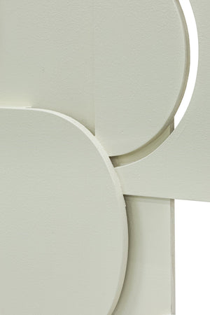 Meridian Furniture Nuvori Geometric 3d Sculptural Mdf Wall Art Relief Decor for Modern Living Interiors Cream 66076Cream