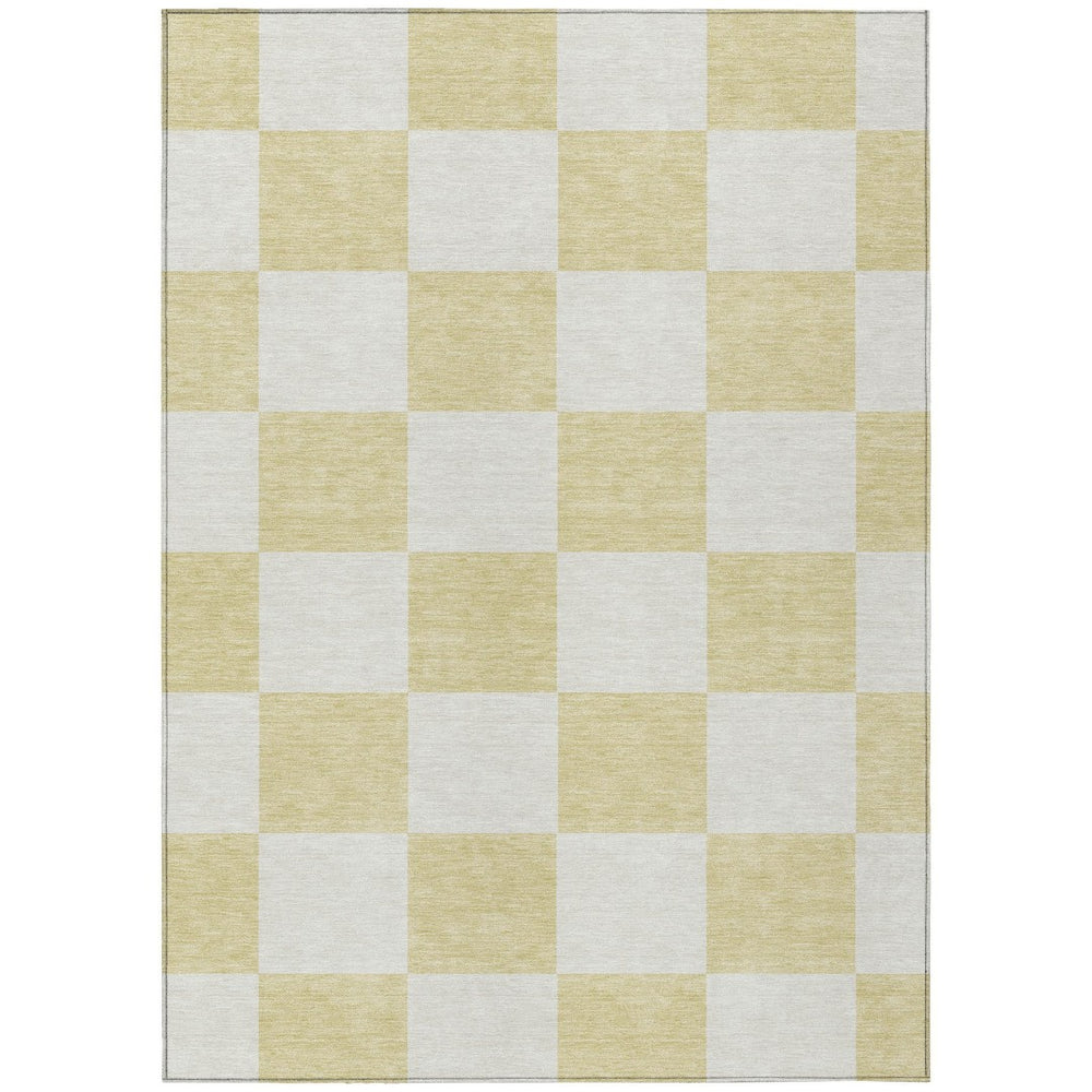 HomeRoots 9' Geometric Wheat and Beige Indoor-Outdoor Area Rug – Durable, Washable, Stylish for All Spaces! 660773