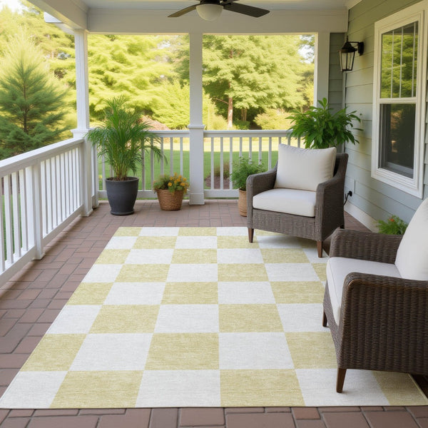 HomeRoots 10' Wheat & Beige Geometric Area Rug - Washable, Durable, Stylish for Indoor & Outdoor Spaces! 660774