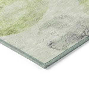 HomeRoots 8' X 10' Artichoke Green & Ivory Abstract Washable Rug - Stylish, Durable for Indoor & Outdoor Use! 660778