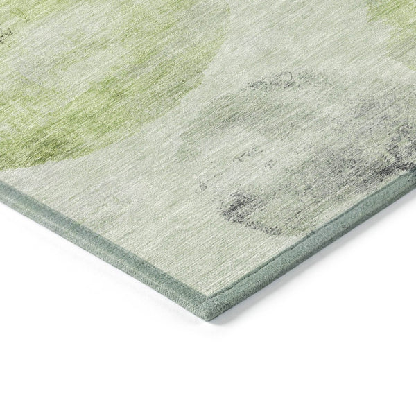 HomeRoots 8' X 10' Artichoke Green & Ivory Abstract Washable Rug - Stylish, Durable for Indoor & Outdoor Use! 660778