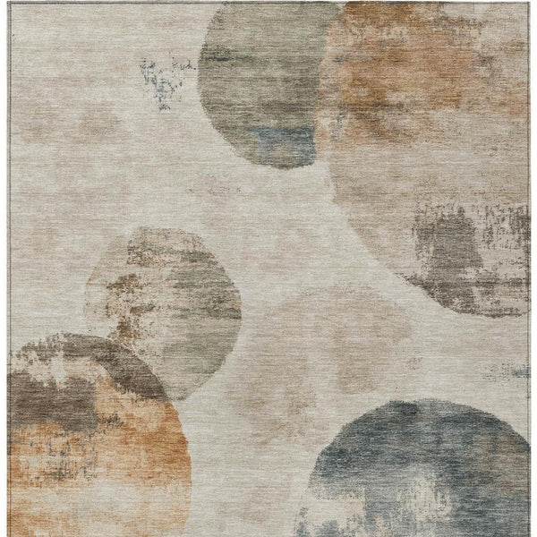 HomeRoots 8' X 10' Beige Khaki & Ivory Abstract Area Rug - Durable, Washable Design for Indoor & Outdoor Spaces 660784