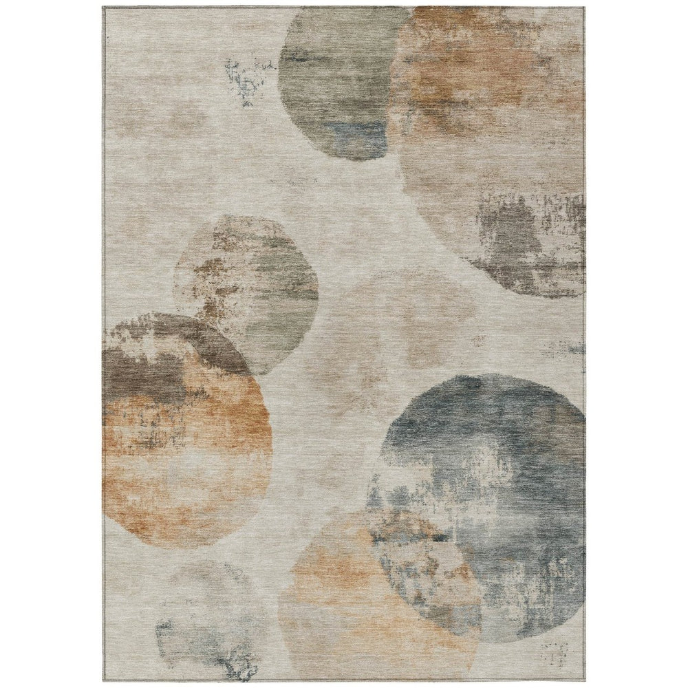 HomeRoots 10' Abstract Washable Indoor/Outdoor Area Rug in Beige Khaki & Ivory – Durable, Stylish, Versatile! 660786