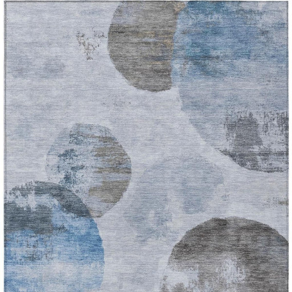 HomeRoots 10' Abstract Washable Area Rug in Denim Blue, Taupe & Ivory - Durable for Indoor/Outdoor Use 660792