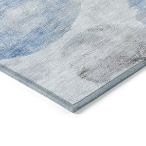 HomeRoots 10' Abstract Washable Area Rug in Denim Blue, Taupe & Ivory - Durable for Indoor/Outdoor Use 660792