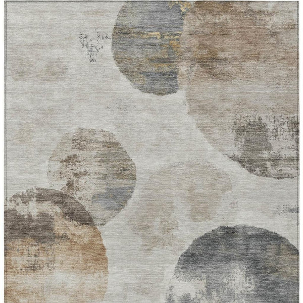 HomeRoots 10' Abstract Washable Area Rug in Taupe, Ivory & Beige - Durable Indoor/Outdoor Stain-Resistant Design 660798