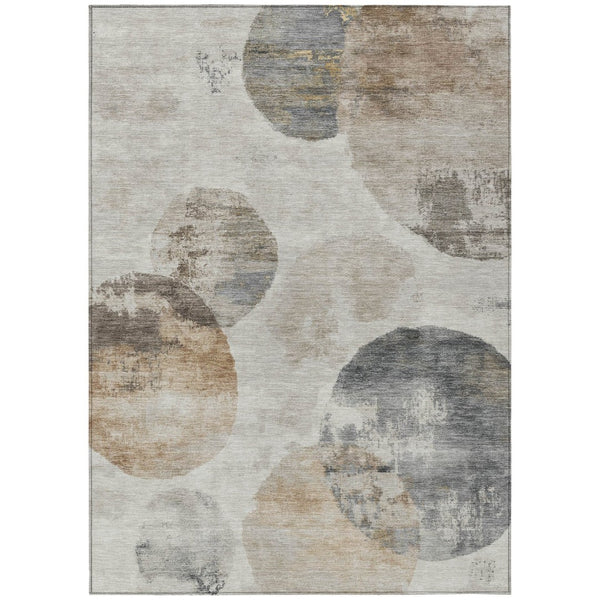 HomeRoots 10' Abstract Washable Area Rug in Taupe, Ivory & Beige - Durable Indoor/Outdoor Stain-Resistant Design 660798