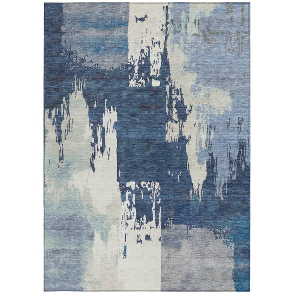 HomeRoots 10' Blue and Ivory Abstract Indoor Outdoor Area Rug – Washable, Durable, and Stylish for Any Space! 660816