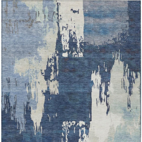 HomeRoots 10' Blue and Ivory Abstract Indoor Outdoor Area Rug – Washable, Durable, and Stylish for Any Space! 660816