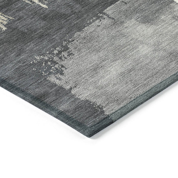 HomeRoots 10' Charcoal Ivory Beige Abstract Washable Area Rug - Durable Indoor Outdoor Style for Modern Spaces 660834