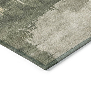 HomeRoots 10' Olive Green Abstract Washable Area Rug – Durable Indoor/Outdoor Design for High-Traffic Spaces 660840