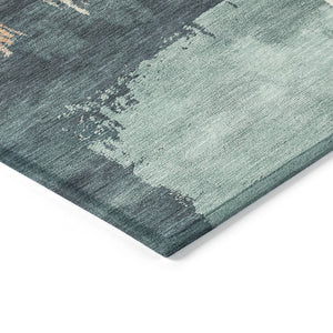 HomeRoots 8' Vibrant Teal Blue, Pink & Orange Round Abstract Area Rug - Washable, Versatile for Indoor & Outdoor Use 660843