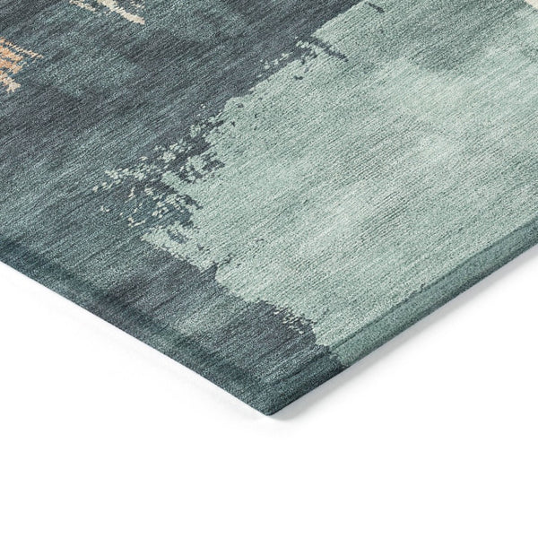 HomeRoots 8' Vibrant Teal Blue, Pink & Orange Round Abstract Area Rug - Washable, Versatile for Indoor & Outdoor Use 660843