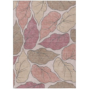 HomeRoots 10' Blush and Ivory Botanical Leaves Area Rug - Washable, Durable for Indoor & Outdoor Use, Stylish Decor 660858