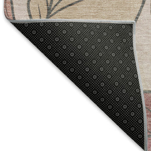HomeRoots 10' Blush and Ivory Botanical Leaves Area Rug - Washable, Durable for Indoor & Outdoor Use, Stylish Decor 660858