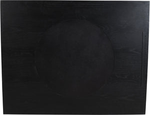 Meridian Furniture Optic Art Deco Oak Wood Wall Mirror with Geometric Frame for Entryway or Bedroom Decor Black 66085Black-M