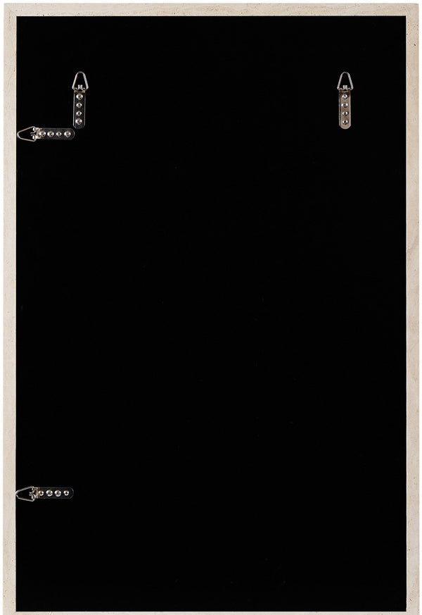 Meridian Furniture Pavia Genuine Stone Rectangular Wall Mirror with Natural Veining for Modern Organic Interiors Natural Glass, Genuine Travertine, MDF 66087Travertine-M