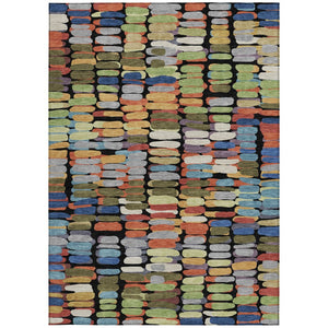 HomeRoots 9' Modern Abstract Black, Green & Blue Washable Area Rug for Indoor/Outdoor Use - Durable & Stylish 660887