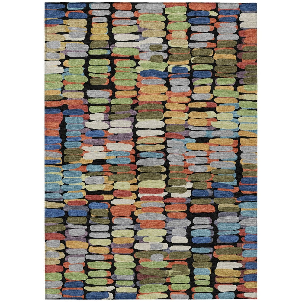 HomeRoots 10' Abstract Washable Indoor Outdoor Area Rug in Black, Green, and Blue - Durable & Stylish Décor 660888