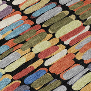 HomeRoots 10' Abstract Washable Indoor Outdoor Area Rug in Black, Green, and Blue - Durable & Stylish Décor 660888