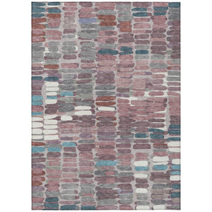 HomeRoots 5' X 8' Blush Pink & Merlot Abstract Area Rug - Durable, Washable, Stylish for Indoor & Outdoor Spaces 660890