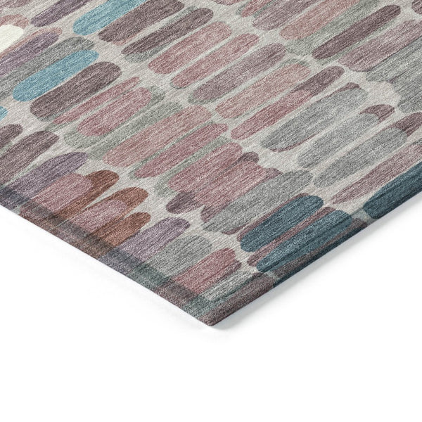 HomeRoots 8' X 10' Blush Pink and Merlot Abstract Rug – Durable, Washable Design for Indoor & Outdoor Use! 660892