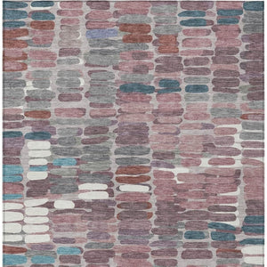 HomeRoots 8' X 10' Blush Pink and Merlot Abstract Rug – Durable, Washable Design for Indoor & Outdoor Use! 660892