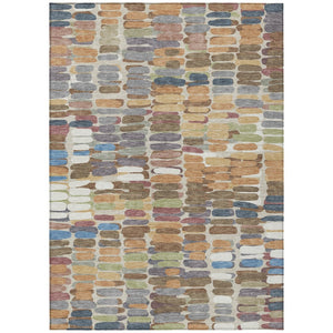 HomeRoots 10' Copper, White & Gray Abstract Washable Area Rug - Durable Indoor/Outdoor Design for Every Space 660900