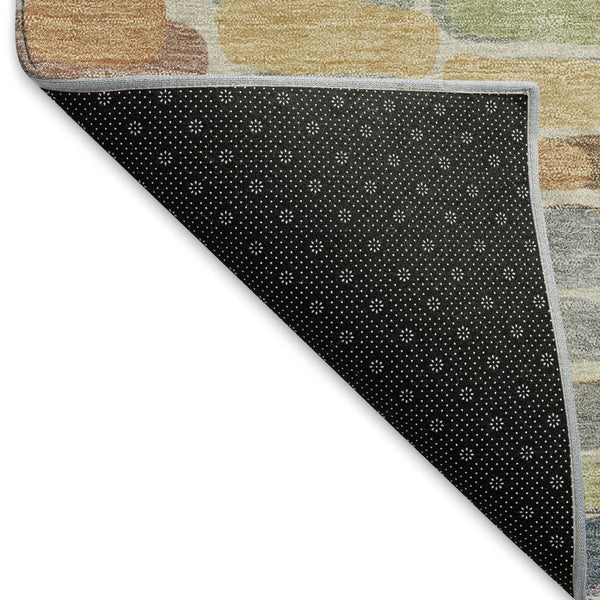 HomeRoots 10' Copper, White & Gray Abstract Washable Area Rug - Durable Indoor/Outdoor Design for Every Space 660900