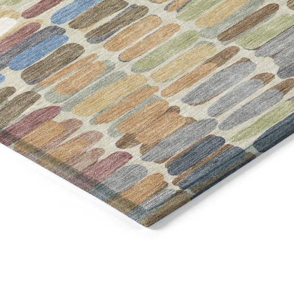 HomeRoots 10' Copper, White & Gray Abstract Washable Area Rug - Durable Indoor/Outdoor Design for Every Space 660900