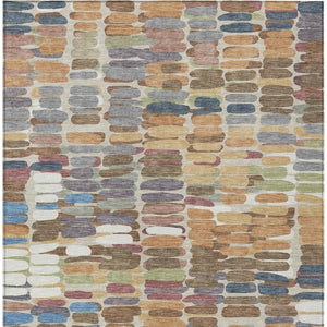HomeRoots 10' Copper, White & Gray Abstract Washable Area Rug - Durable Indoor/Outdoor Design for Every Space 660900