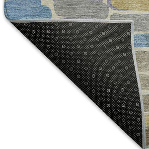 HomeRoots 9' X 12' Denim Blue Abstract Area Rug - Stylish, Washable, Durable for Indoor & Outdoor Spaces 660905