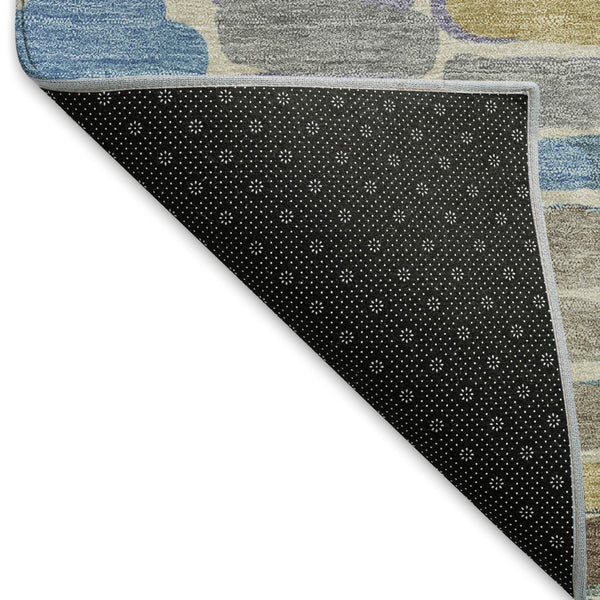HomeRoots 9' X 12' Denim Blue Abstract Area Rug - Stylish, Washable, Durable for Indoor & Outdoor Spaces 660905