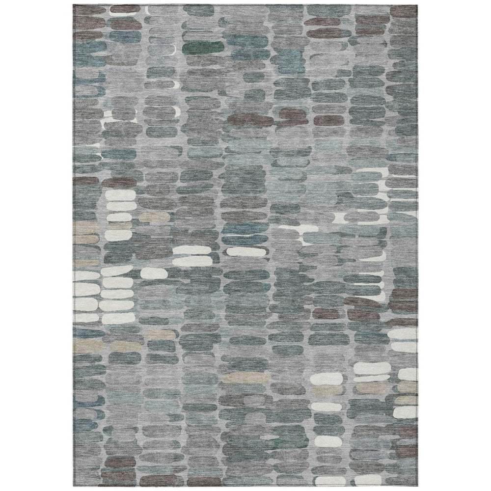 HomeRoots 9' X 12' Gray Ivory Pewter Abstract Area Rug - Stylish, Washable, Indoor/Outdoor, Durable & Chic! 660911