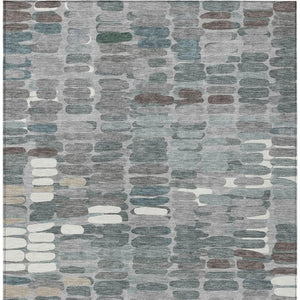 HomeRoots 10' Gray Ivory Pewter Abstract Washable Area Rug - Stylish Indoor/Outdoor Decor for High-Traffic Spaces 660912