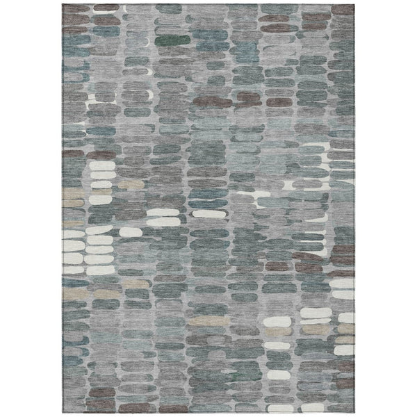 HomeRoots 10' Gray Ivory Pewter Abstract Washable Area Rug - Stylish Indoor/Outdoor Decor for High-Traffic Spaces 660912